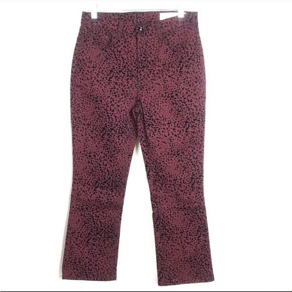 Rag & Bone Hana Burgundy Cheetah print crop pants - Picture 3 of 9